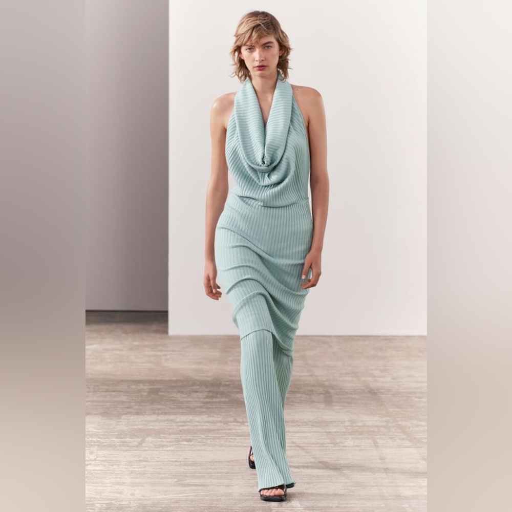 Zara cowl neck backless dress